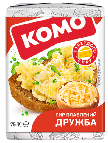 Сир плавлений КОМО ДРУЖБА, 40%, 75г